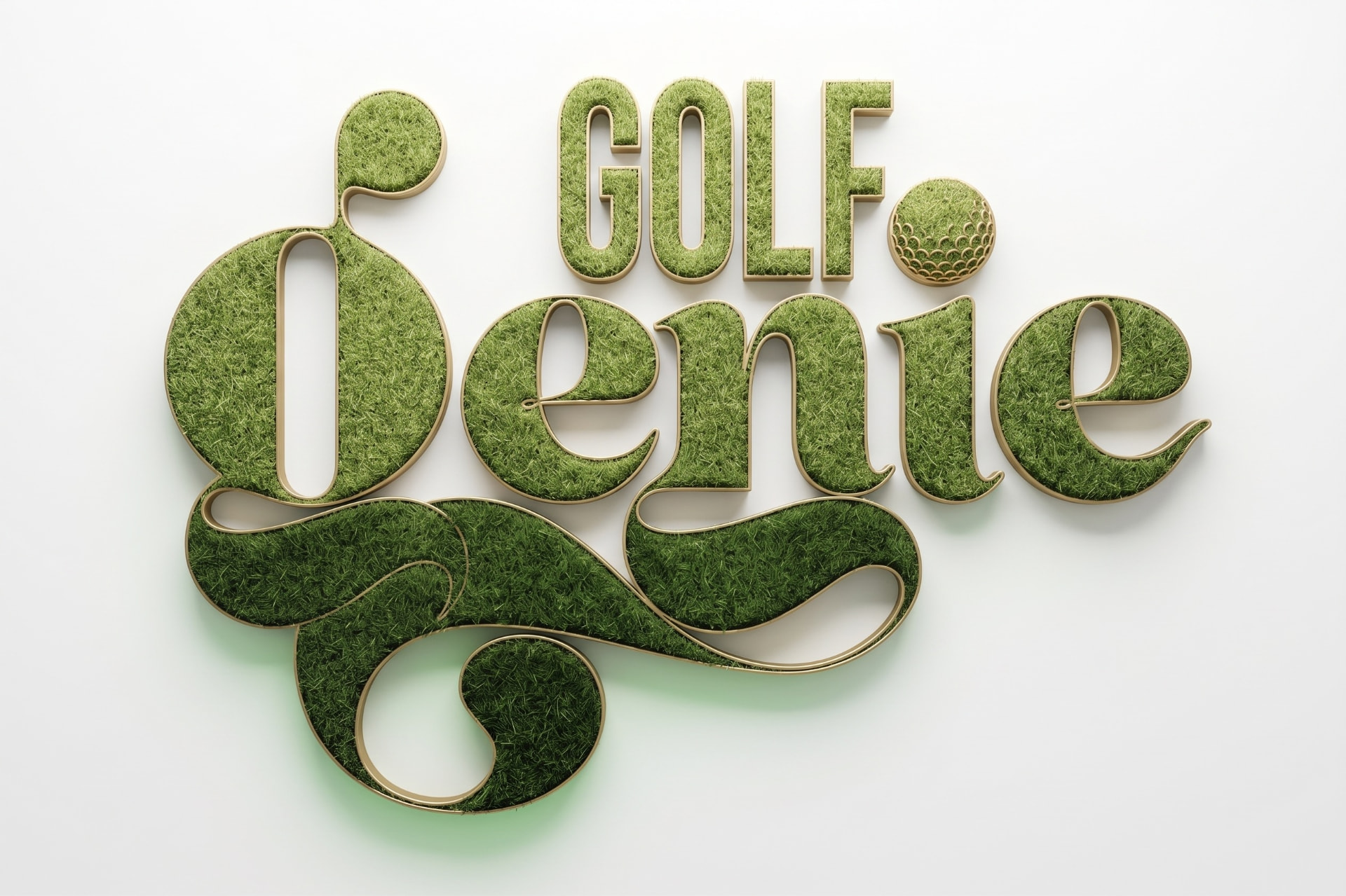 Golf Genie wordmark in grass texture