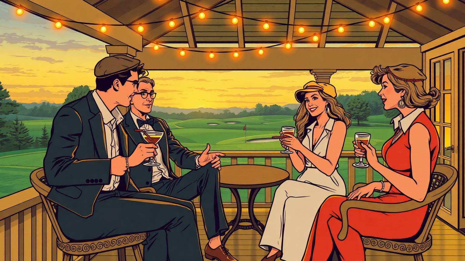 Cocktails and cigars on the veranda